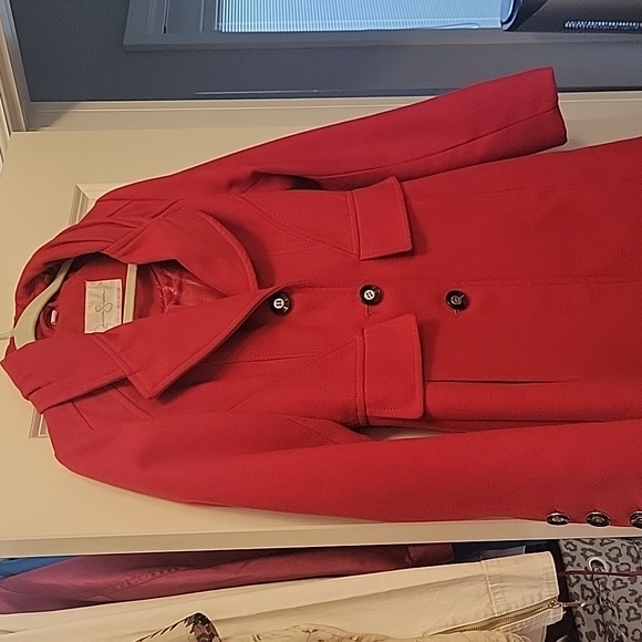 Jessica Simpson red pea coat - Picture 2 of 10